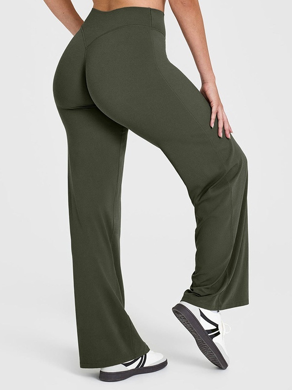 Flexvibe Flattering High Elastic Yoga Leggings - Straight Leg Butt Lifting 4-Way Stretch Activewear