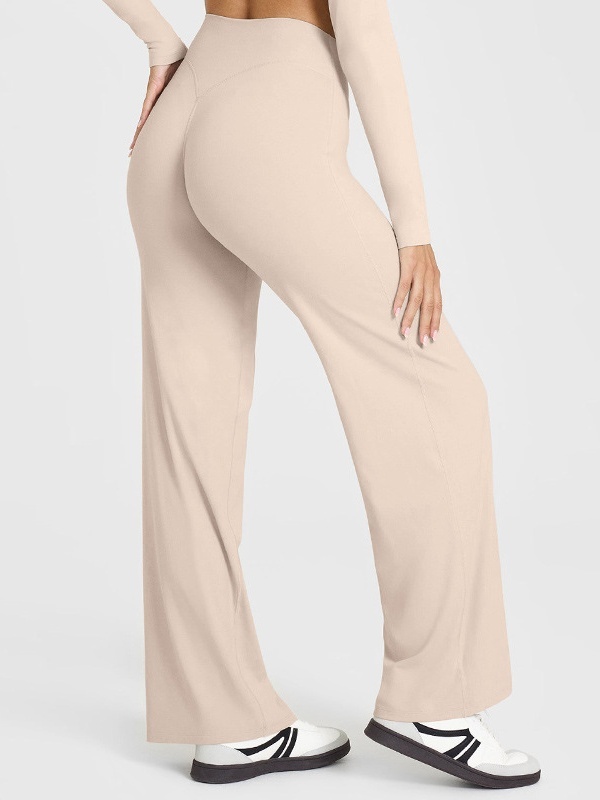 Flexvibe Flattering High Elastic Yoga Leggings - Straight Leg Butt Lifting 4-Way Stretch Activewear