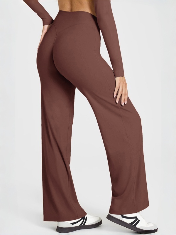 Flexvibe Flattering High Elastic Yoga Leggings - Straight Leg Butt Lifting 4-Way Stretch Activewear