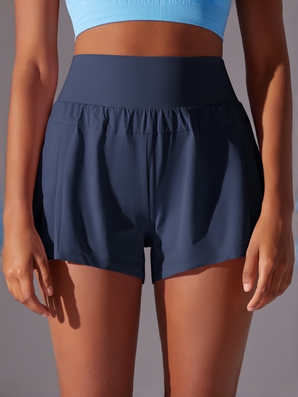 double-layered athletic yoga shorts