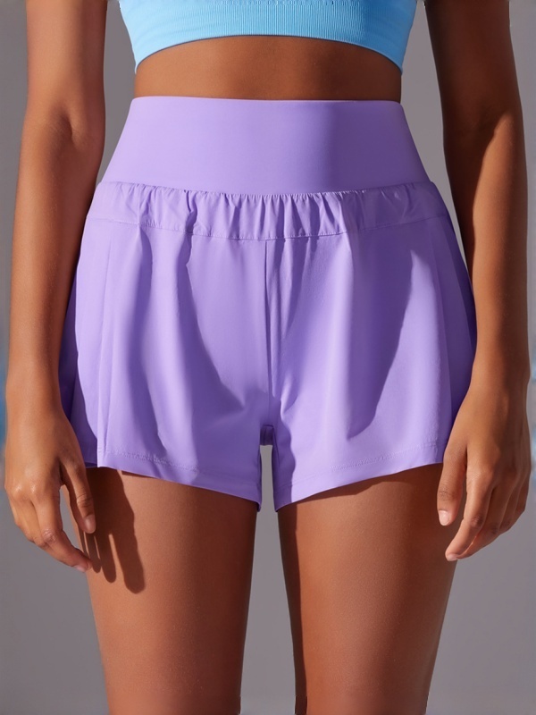 double-layered athletic yoga shorts