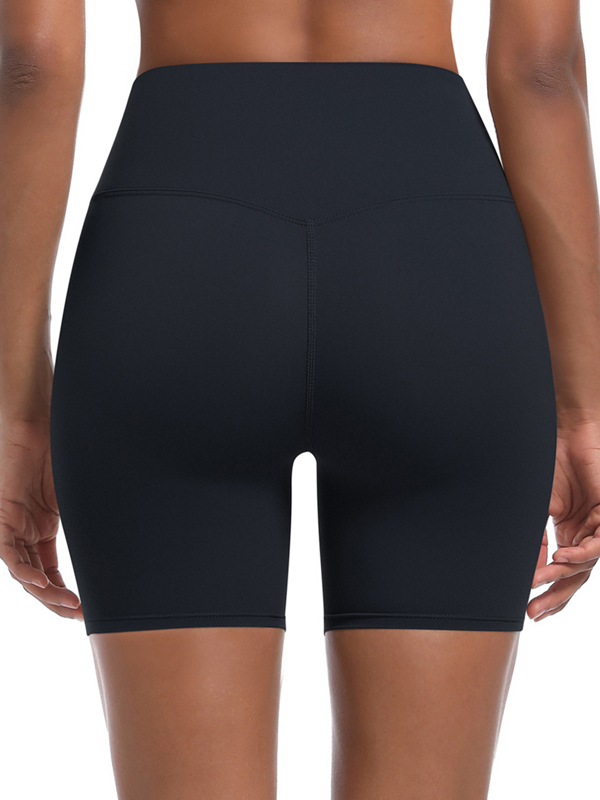 High-Waisted Striped Workout Yoga Shorts