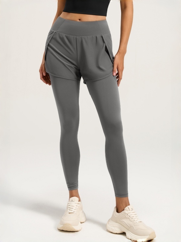 Two-Piece Look High-Waisted Pocket Yoga Pants
