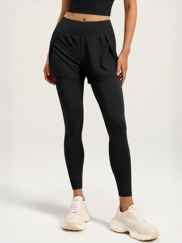 Two-Piece Look High-Waisted Pocket Yoga Pants
