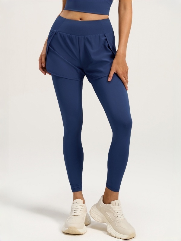 Two-Piece Look High-Waisted Pocket Yoga Pants