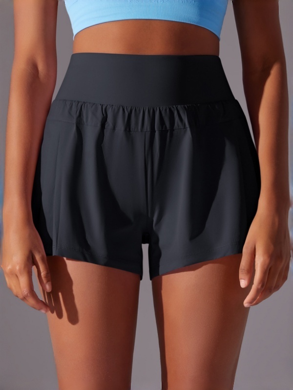 double-layered athletic yoga shorts