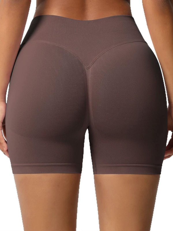 High-Waisted Seamless 3-Panel Waist Workout Shorts
