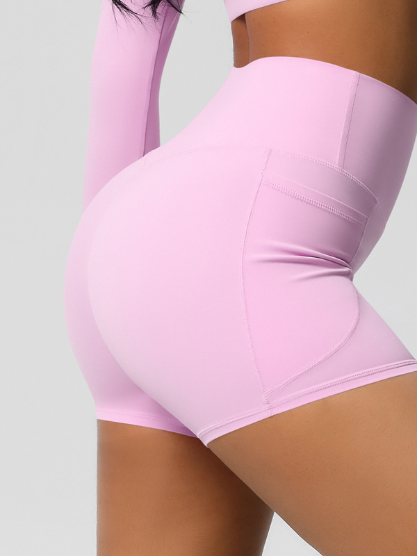 High-Waisted Brushed Yoga Shorts with Pockets
