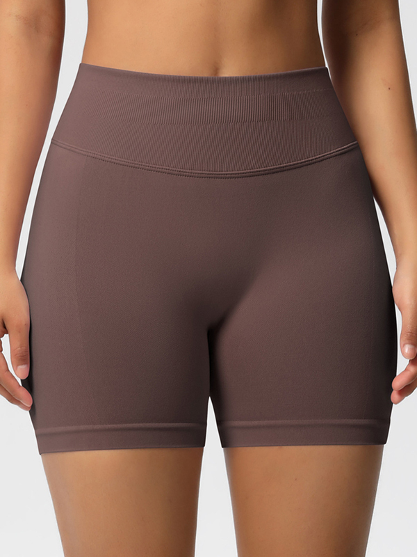 High-Waisted Seamless 3-Panel Waist Workout Shorts