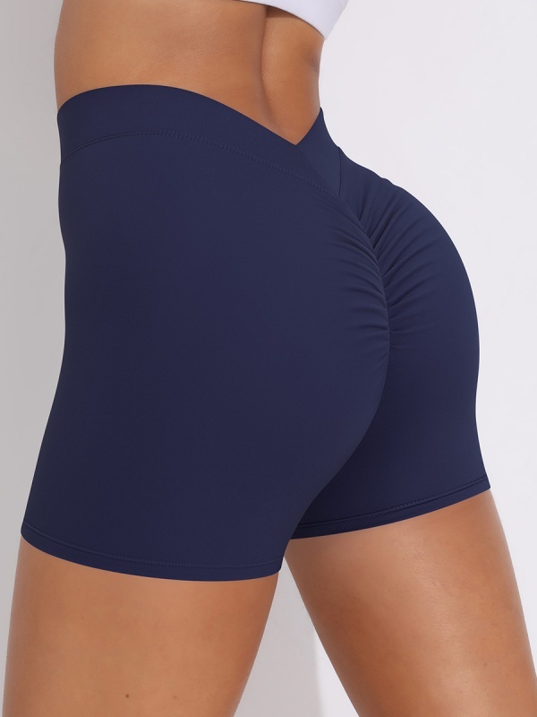 Brushed V-Waist Ruched Yoga Shorts