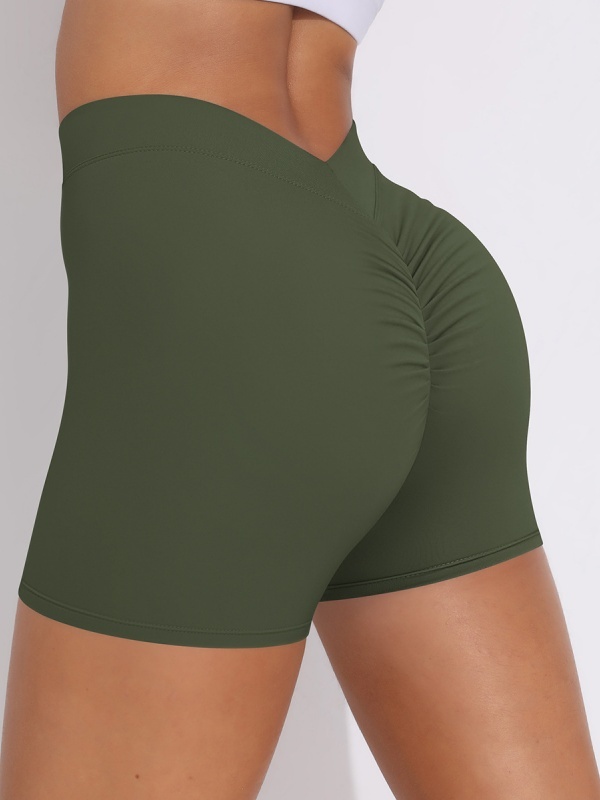 Brushed V-Waist Ruched Yoga Shorts