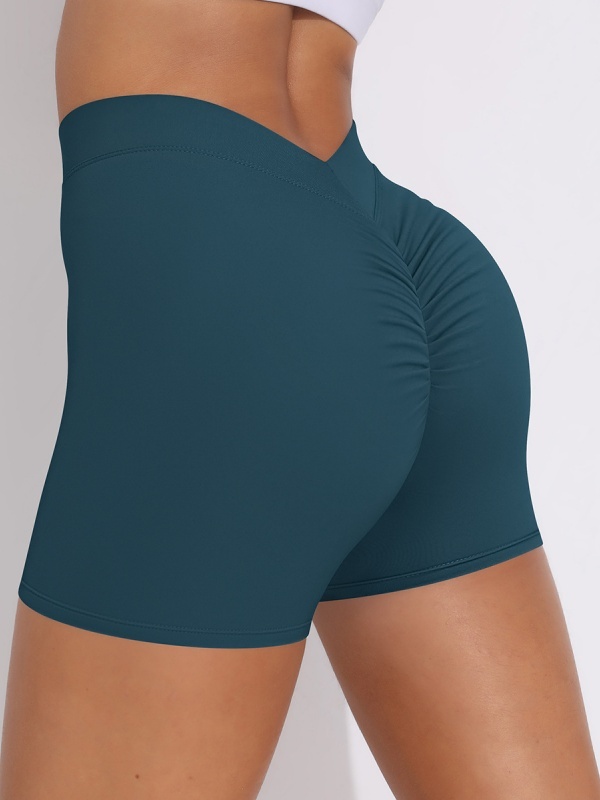 Brushed V-Waist Ruched Yoga Shorts