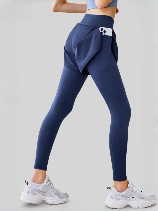 Two-Piece Look High-Waisted Pocket Yoga Pants