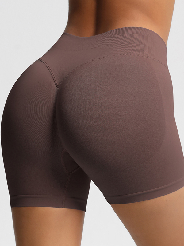 High-Waisted Seamless 3-Panel Waist Workout Shorts