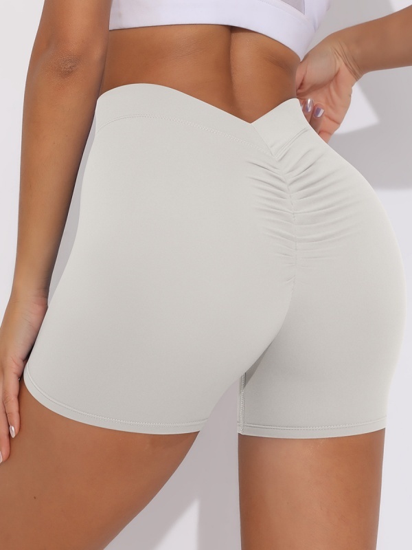 Brushed V-Waist Ruched Yoga Shorts