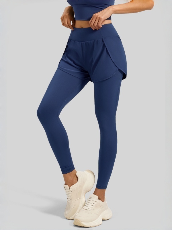 Two-Piece Look High-Waisted Pocket Yoga Pants