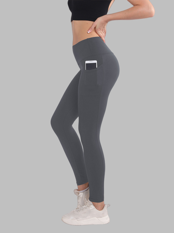 Flexvibe Pouch High-Waisted Yoga Pants Leopard Print Milk Silk Capri Bare