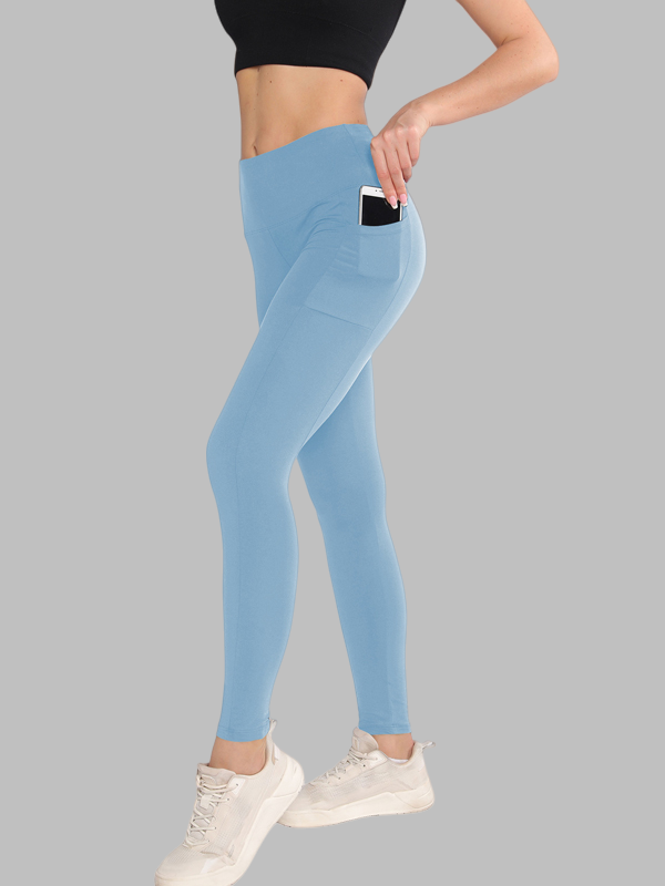 Flexvibe Pouch High-Waisted Yoga Pants Leopard Print Milk Silk Capri Bare