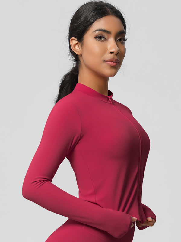 Flexvibe Women’s Fitness Yoga Jacket - Double-Sided Brushed Solid Color Lightweight