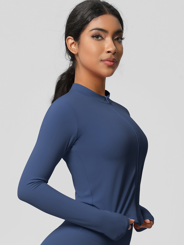 Flexvibe Women’s Fitness Yoga Jacket - Double-Sided Brushed Solid Color Lightweight