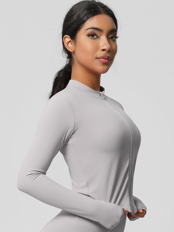 Flexvibe Women’s Fitness Yoga Jacket - Double-Sided Brushed Solid Color Lightweight