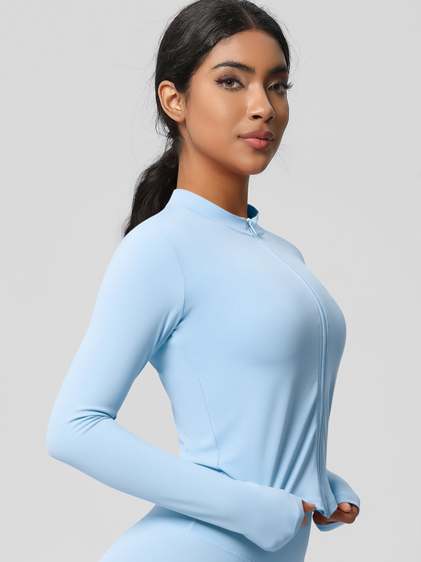 Flexvibe Women’s Fitness Yoga Jacket - Double-Sided Brushed Solid Color Lightweight