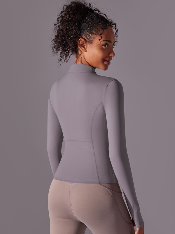 Flexvibe Stand-Up Collar Zipper Jacket - Long Sleeve Breathable Slim-Fit Versatile Outerwear