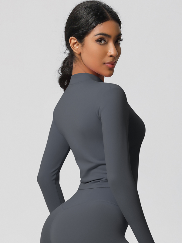 Flexvibe Women’s Fitness Yoga Jacket - Double-Sided Brushed Solid Color Lightweight