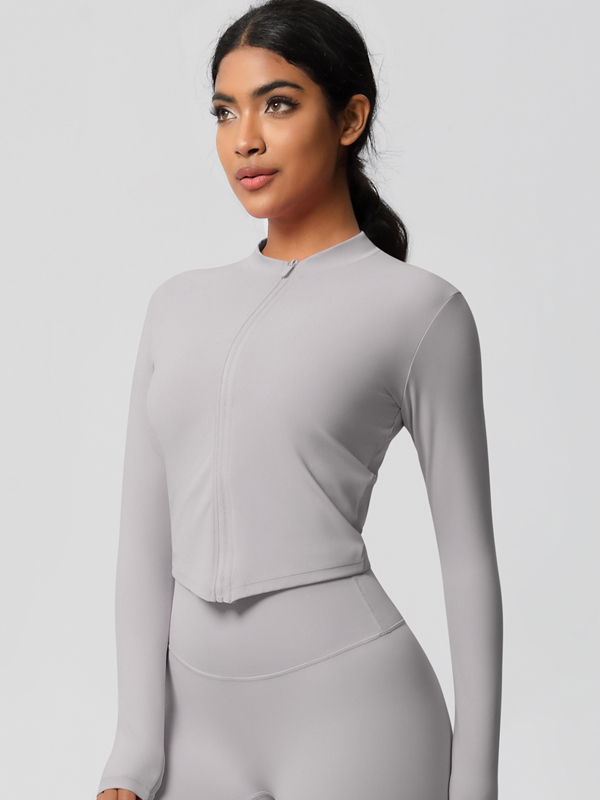 Flexvibe Women’s Fitness Yoga Jacket - Double-Sided Brushed Solid Color Lightweight