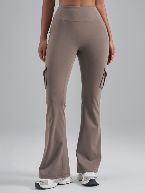 Brushed Cargo Flare Pants