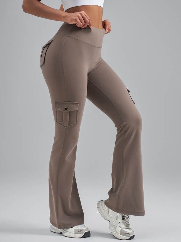 Brushed Cargo Flare Pants