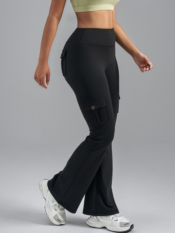 Brushed Cargo Flare Pants