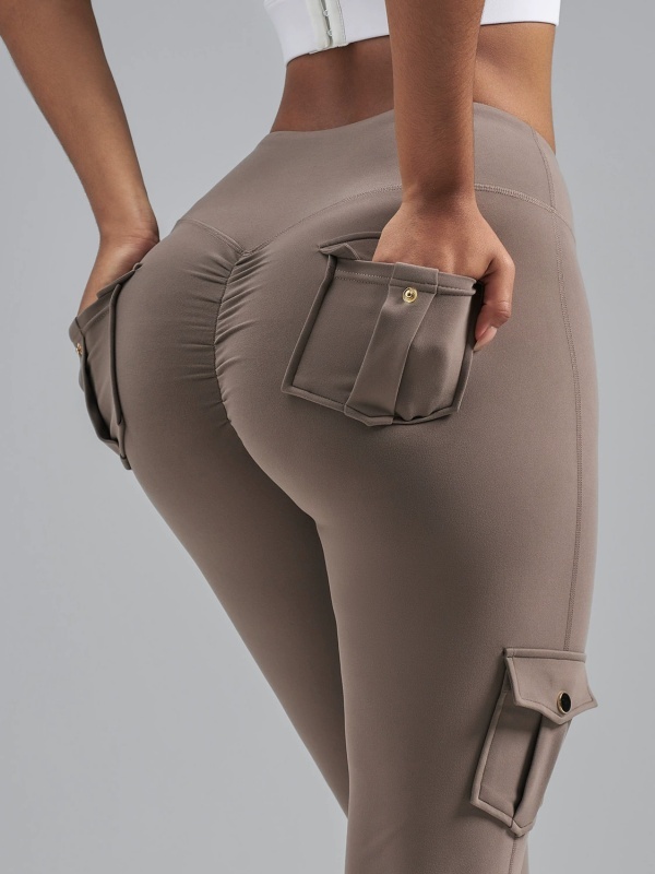 Brushed Cargo Flare Pants