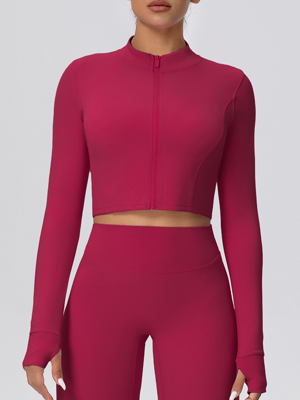 Fleece-lined Zipper Short-sleeve Jacket