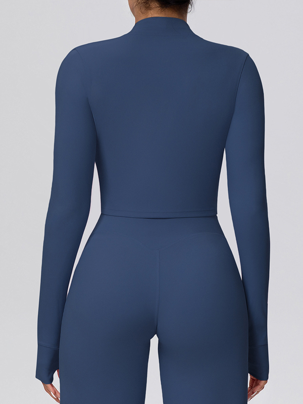 Fleece-lined Zipper Short-sleeve Jacket