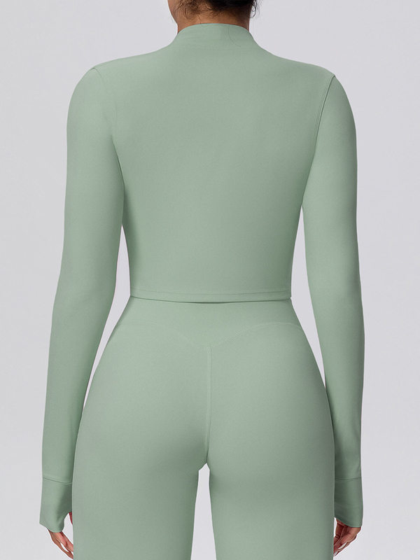 Fleece-lined Zipper Short-sleeve Jacket
