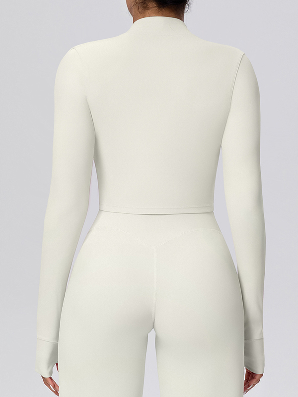 Fleece-lined Zipper Short-sleeve Jacket
