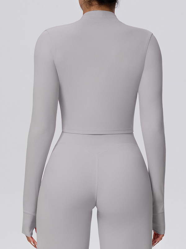 Fleece-lined Zipper Short-sleeve Jacket