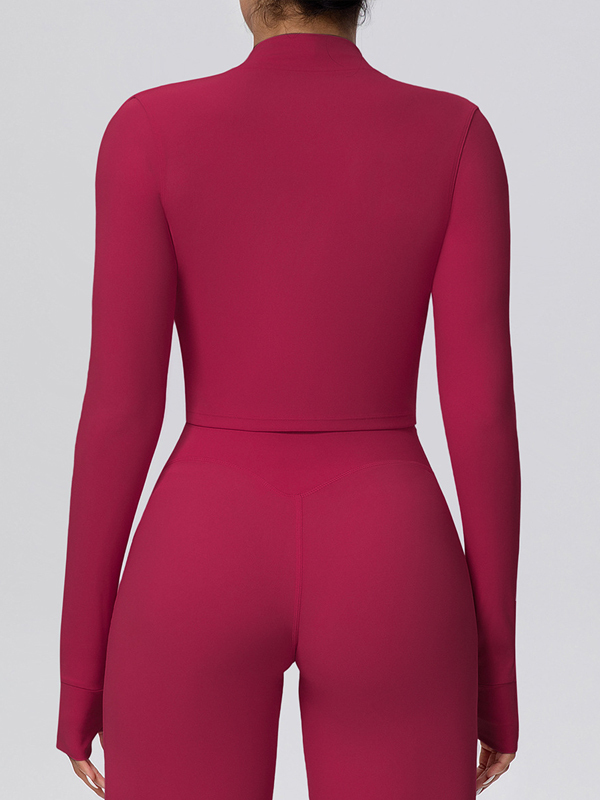Fleece-lined Zipper Short-sleeve Jacket