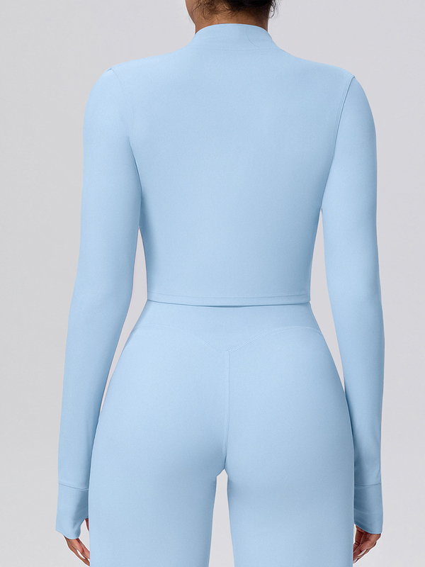 Fleece-lined Zipper Short-sleeve Jacket