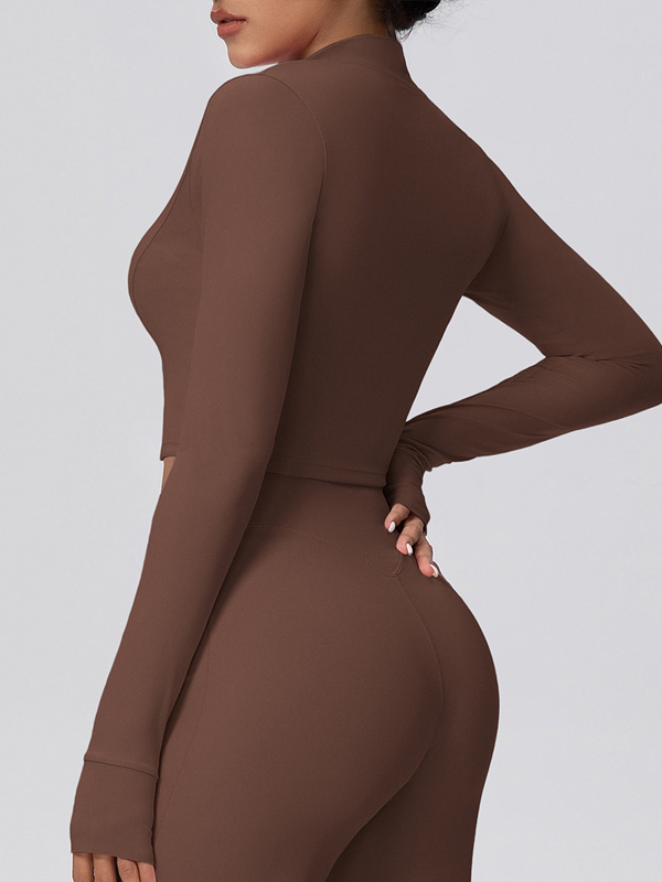 Fleece-lined Zipper Short-sleeve Jacket