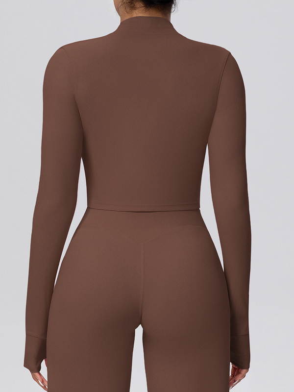 Fleece-lined Zipper Short-sleeve Jacket