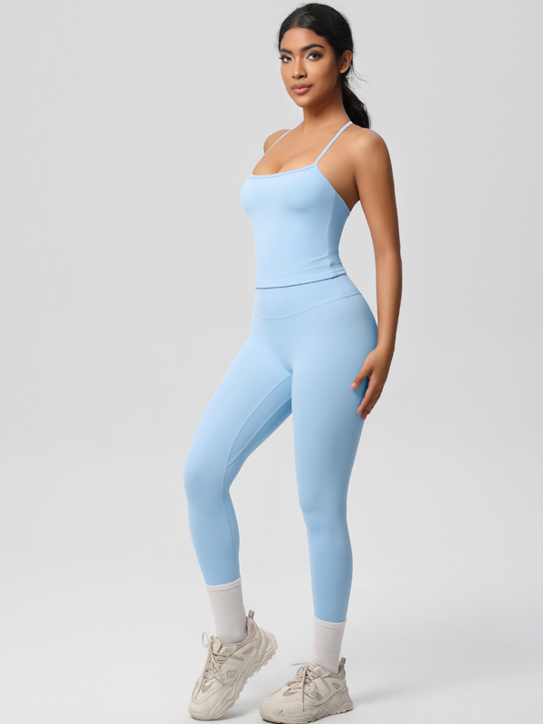 Flexvibe Stretchy High-Waisted Yoga Set - Double-Sided Brushed Versatile Athletic Wear