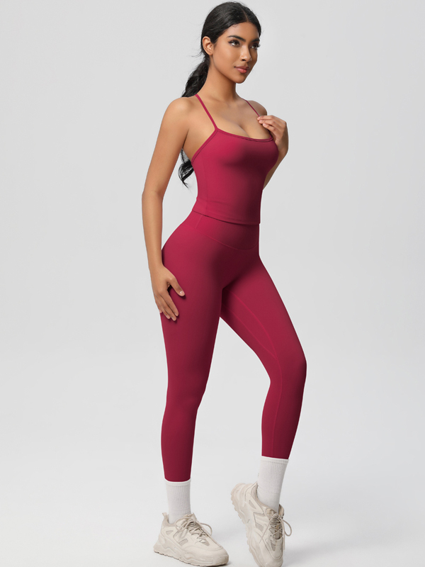 Flexvibe Stretchy High-Waisted Yoga Set - Double-Sided Brushed Versatile Athletic Wear