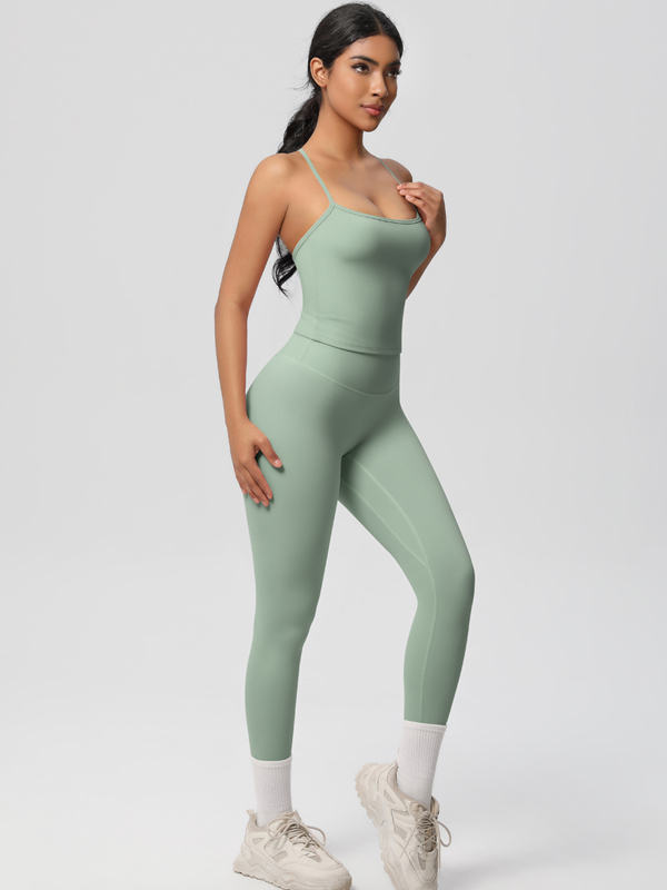 Flexvibe Stretchy High-Waisted Yoga Set - Double-Sided Brushed Versatile Athletic Wear