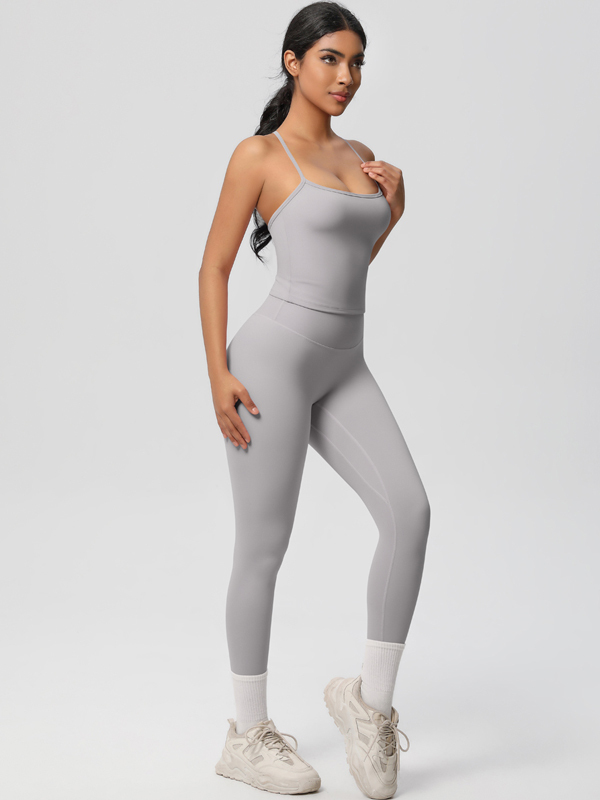 Flexvibe Stretchy High-Waisted Yoga Set - Double-Sided Brushed Versatile Athletic Wear