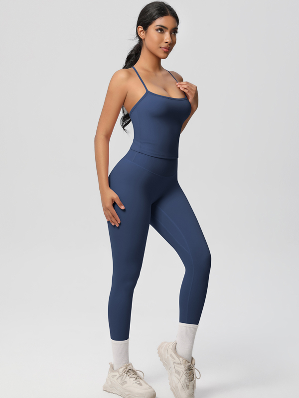 Flexvibe Stretchy High-Waisted Yoga Set - Double-Sided Brushed Versatile Athletic Wear