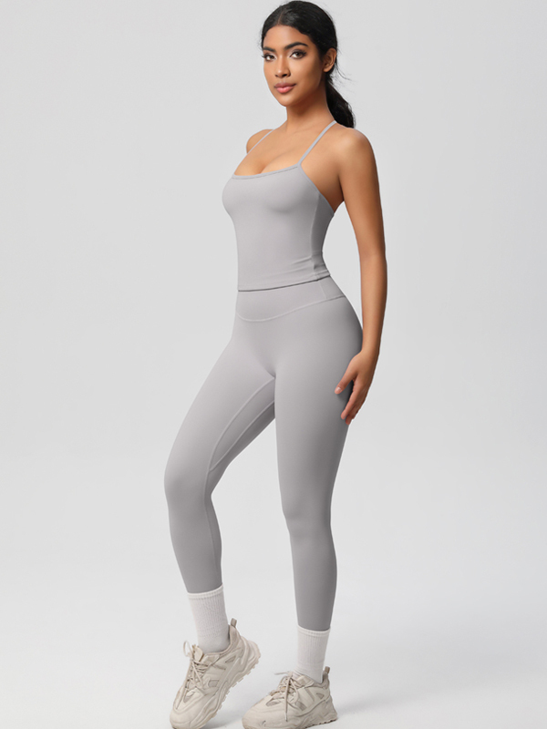 Flexvibe Stretchy High-Waisted Yoga Set - Double-Sided Brushed Versatile Athletic Wear