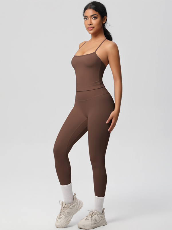 Flexvibe Stretchy High-Waisted Yoga Set - Double-Sided Brushed Versatile Athletic Wear