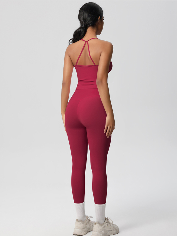 Flexvibe Stretchy High-Waisted Yoga Set - Double-Sided Brushed Versatile Athletic Wear